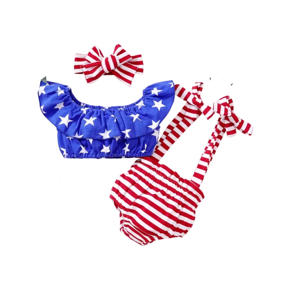 STARS AND STRIPES 3 PIECE ROMPER - Picture 3 of 6